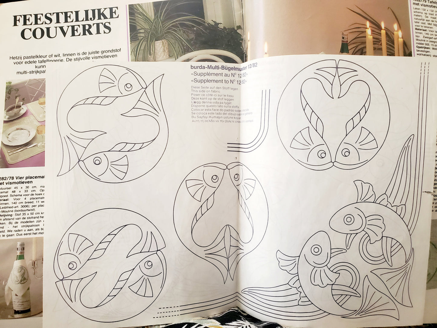 ANNA Vintage BURDA Plezier methandwerken December 1982 Magazine (pattern insert)