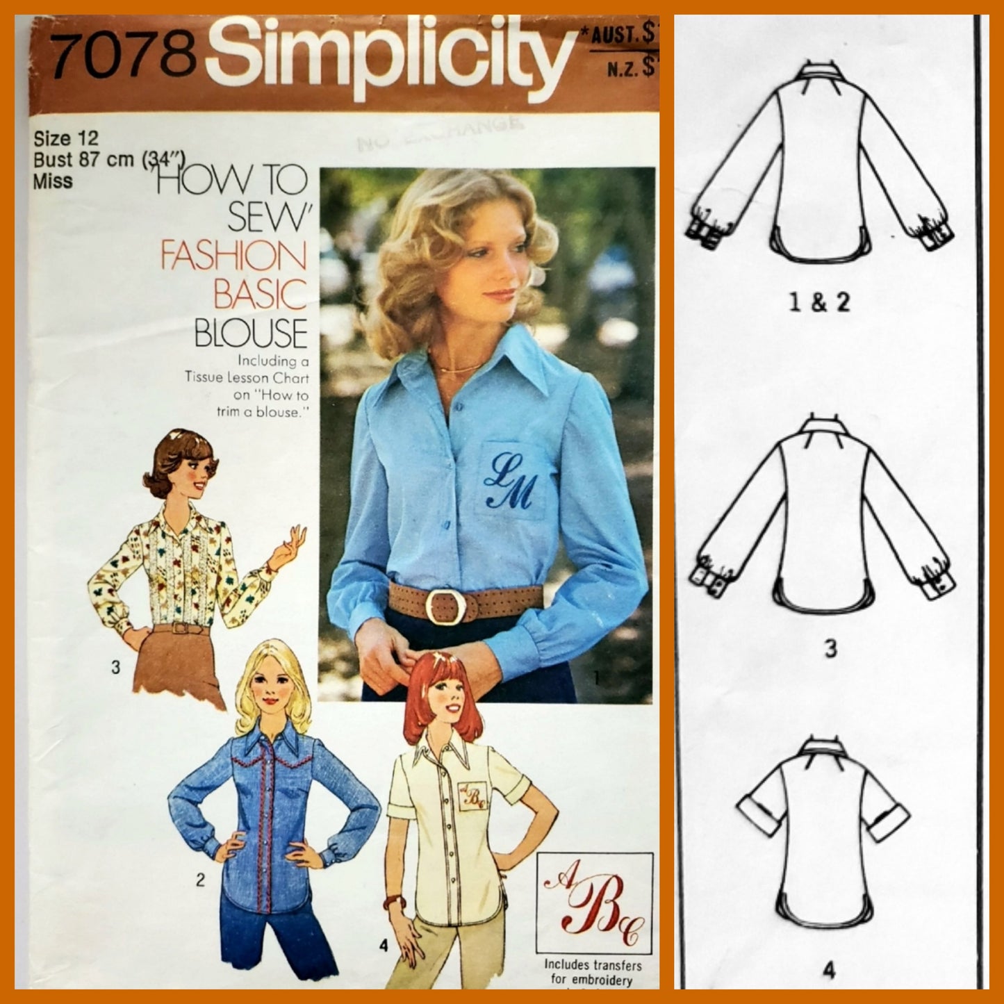 SIMPLICITY Sewing Pattern 7078, Shirt or Blouse, How To Sew, Size 12