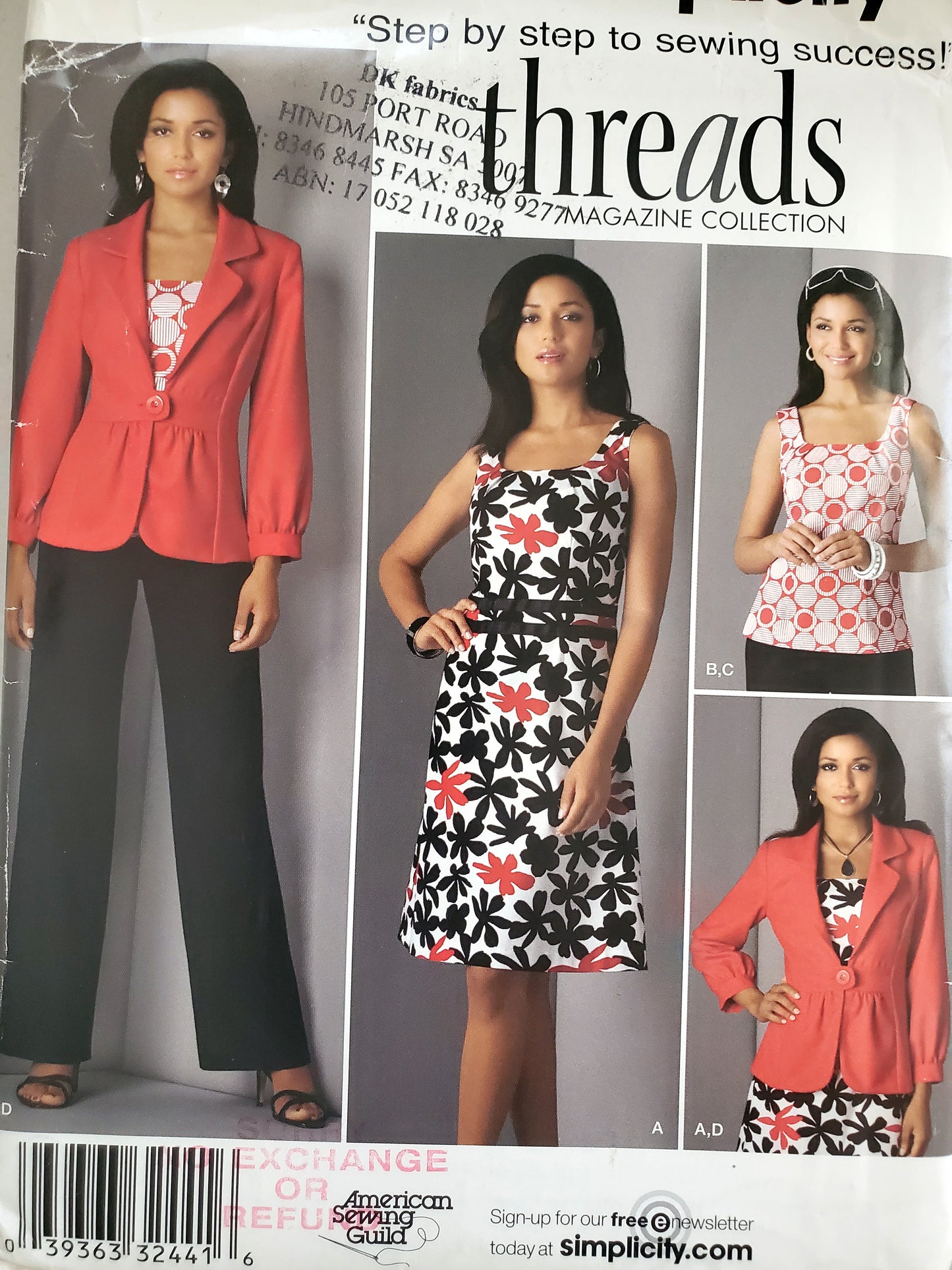 SIMPLICITY Sewing Pattern 2703, Dress, Top, Jacket, Pants, Size 8-16
