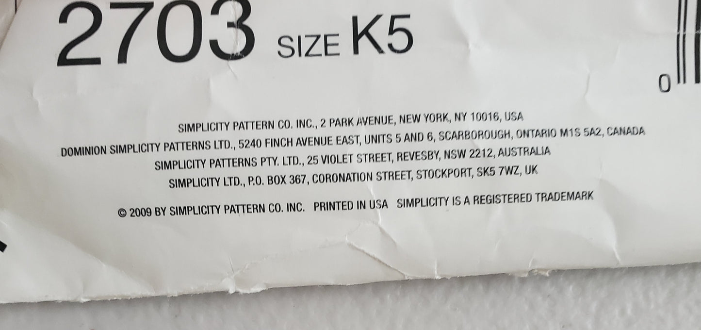 SIMPLICITY Sewing Pattern 2703, Dress, Top, Jacket, Pants, Size 8-16