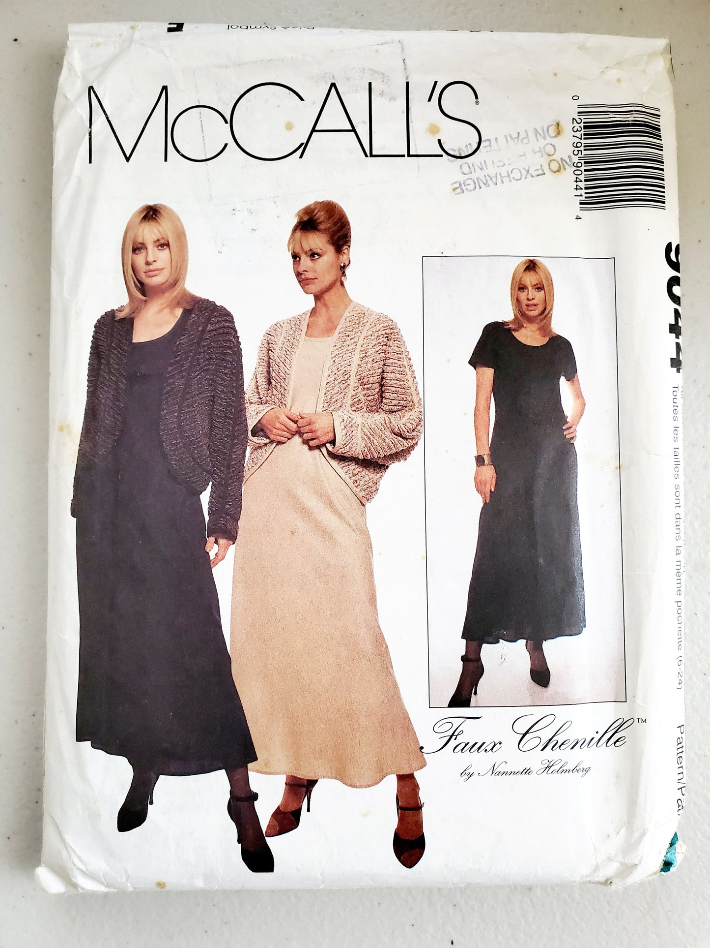 MCCALLS Sewing Pattern 9044, Faux Chenille, Jacket, Dress, Size 6-24