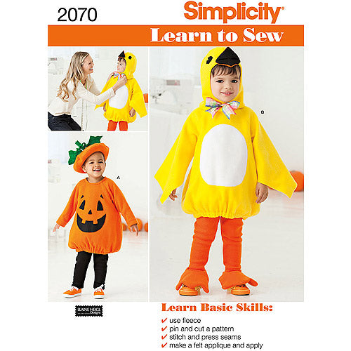 SIMPLICITY Sewing Pattern 2070 Toddler Halloween Costume SIZE 1/2, 1,2,3,4