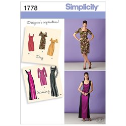 SIMPLICITY Sewing Pattern 1778 Designers Inspiration Dress Day & Evening SIZE 6-14