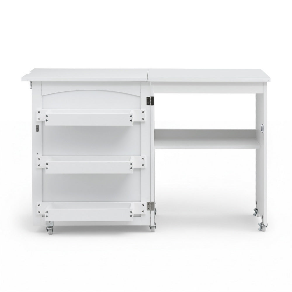 Artiss Folding Sewing Table, Sewing Machine Desk, Multi-functional, Rolling Work Table Craft Station