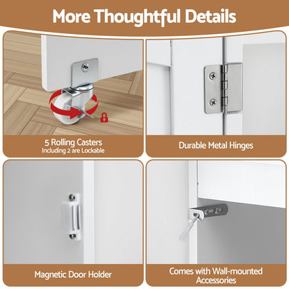 Artiss Folding Sewing Table, Sewing Machine Desk, Multi-functional, Rolling Work Table Craft Station