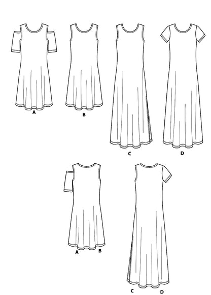 SIMPLICITY Sewing Pattern 8590, Dress, Knit Dress, Plus Size, Size 22-40