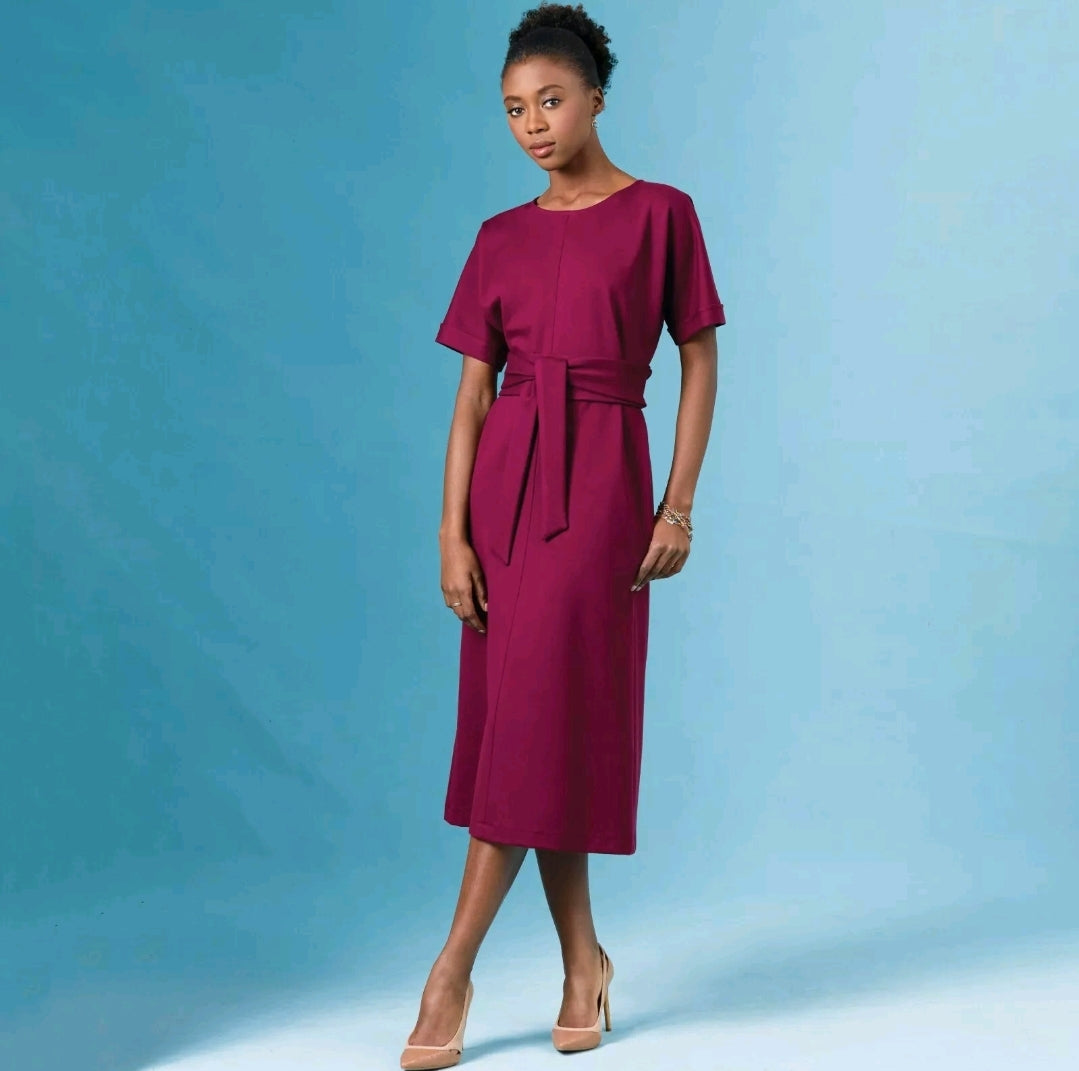 SIMPLICITY Sewing Pattern S8981, Dress, Fabric Belt, Size 6-14