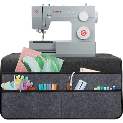 Black Felt Sewing Machine Mat with Multi-Pocket Storage Organizer