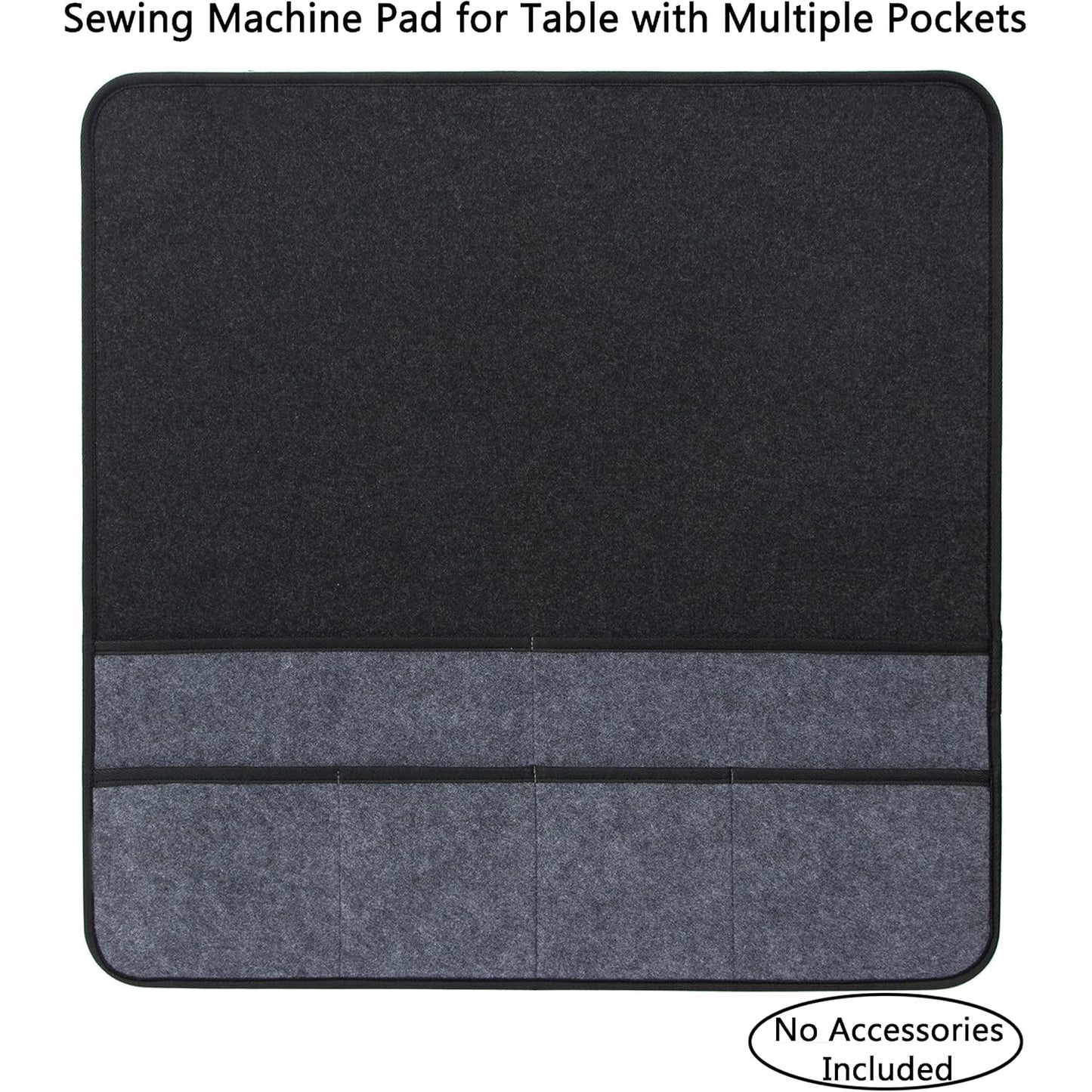 Black Felt Sewing Machine Mat with Multi-Pocket Storage Organizer